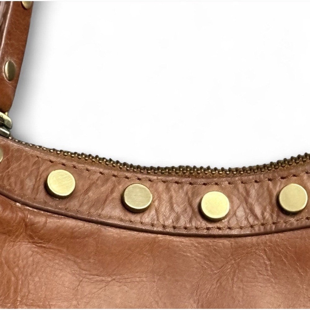 Born Litchfield Vintage Boho Leather Shoulder Hobo Bag Cognac Studded Purse14x10 - Picture 3 of 8
